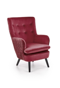 RAVEL fotel wypoczynkowy bordowy / czarny