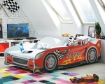 Łóżko parterowe CARS czerwone