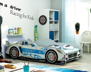 Łóżko parterowe CARS srebrny