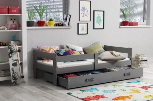 Łóżko parterowe HUGO 160x80 grafit