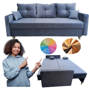 Sofa rozkładana 160x200 wygodna do spania w pokoju Kanapa DAVOS Slim Maxi