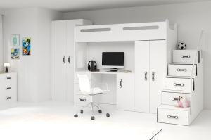 Łóżko z biurkiem i szafą MAX 4 200/80  