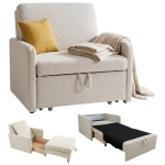 Amerykanka Fotel rozkładany do spania Sofa jednoosobowa 90 cm SHOCK BOUCLE