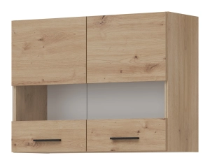 Szafka górna z witryną 80 cm wisząca kuchenna PATI PK06/PF08 Dąb Artisan