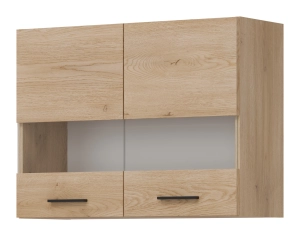 Szafka górna z witryną 80 cm wisząca kuchenna PATI PK06/PF08 Dąb Cremona