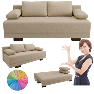 Kanapa rozkładana do spania w salonie Wygodna sofa bez boków IGA II 160x200