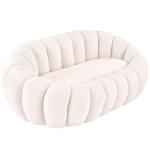 Fotel wypoczynkowy podwójny Sofa niska do salonu Boucle Kremowy OSTUNI XL