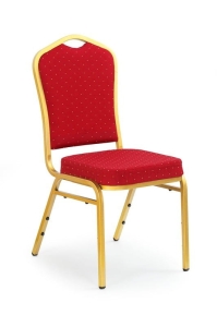 Krzesło wygodne konferencyjne bordowe złote K66