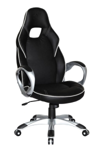 DELUXE fotel gabinetowy czarno-biały