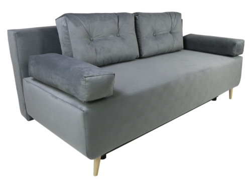 Nowoczesna sofa z funkcją spania SARA w kolorze szarym - zdjęcie