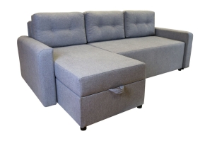 Nowoczesny rozkładany narożnik z podłokietnikami.