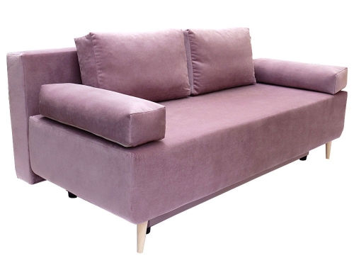 Nowoczesna sofa z funkcją spania SARA w kolorze różowym - zdjęcie