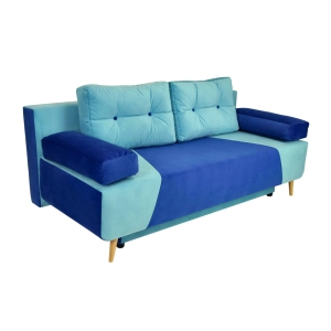 Nowoczesna sofa z funkcją spania SARA w kolorze niebieskim