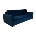 Nowoczesna sofa z funkcją spania LUIZA w kolorze ciemnoniebieskim - zdjęcie