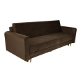Nowoczesna sofa z funkcją spania LUIZA w kolorze grafitowym brązowym - zdjęcie