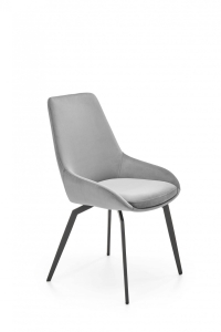 Krzesło tapicerowane welurowe popielate K479