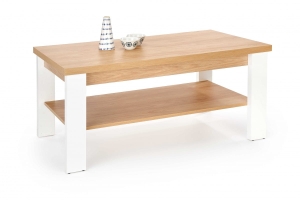 JENNA ława blat: hikora naturalna, nogi: biały