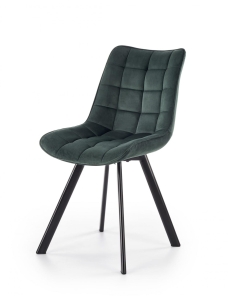 Krzesło welurowe do salonu ciemno zielone K332 loft
