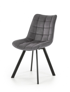 Krzesło welurowe do salonu popielate K332 loft