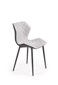 K389 krzesło tapicerowane komfortowe popiel+czerń