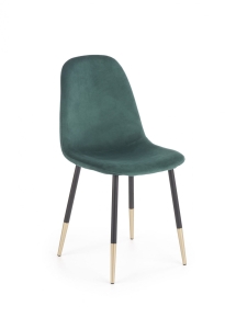 Krzesło welurowe glamour do salonu zielone K379