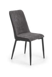 Krzesło eleganckie ekoskóra tkanina popielate K368