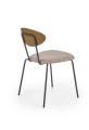 K361 krzesło, tapicerka -  jasny brąz / orzech, nogi - czarny (1p=2szt)