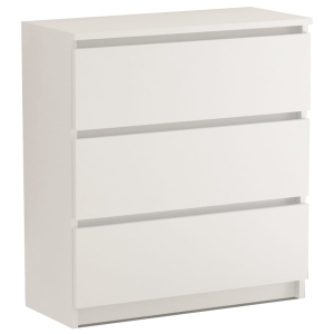Komoda z szufladami bez uchwytów LIRA 3S biała 70 cm