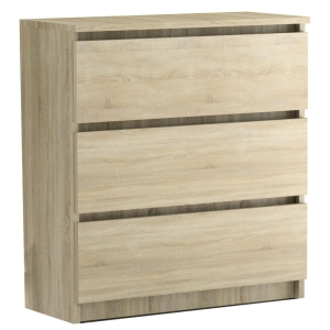 Komoda z szufladami bez uchwytów LIRA 3S dąb sonoma 80 cm