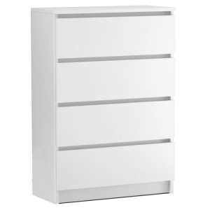 Komoda z szufladami bez uchwytów LIRA 4S biała 70 cm