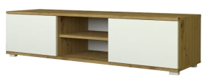 Szafka pod telewizor, komoda RTV dąb artisan / biała 120 cm