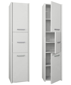 Słupek łazienkowy stojący, szafka, regał PRIMO 3D biały 40 cm