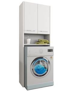 Szafka łazienkowa nad pralkę, regał PRIMO biała 64 x 176 cm