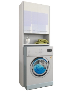 Szafka łazienkowa nad pralkę, regał PRIMO biała połysk AKRYL 64 x 170 cm