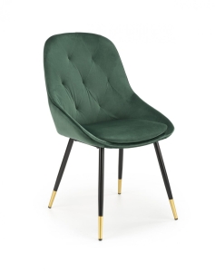 Krzesło welur glamour ciemno zielone / złote K437