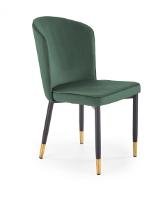 Krzesło welurowe glamour ciemno zielone k446