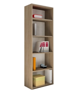 Regał biurowy do salonu na segregatory i książki BASIA dąb sonoma 80 cm