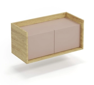 MOBIUS SZAFKA NISKA 2D korpus: hikora naturalna, fronty - antyczny róż (1p=1szt)