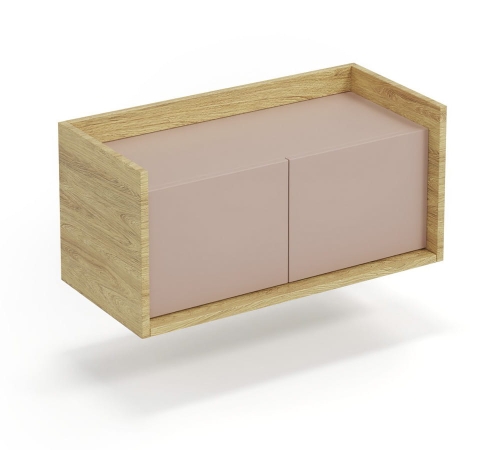 MOBIUS SZAFKA NISKA 2D korpus: hikora naturalna, fronty - antyczny róż (1p=1szt)_0