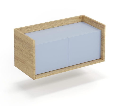 MOBIUS SZAFKA NISKA 2D korpus: hikora naturalna, fronty - niebieski horyzont (1p=1szt)_0