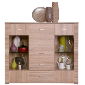 Komoda z barkiem 2w3s1b, dąb sonoma,  kolekcja Gress 