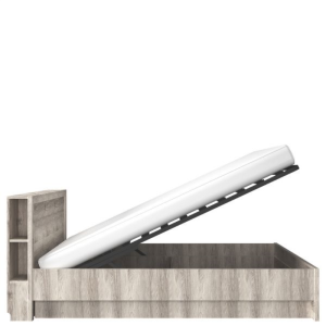  Łoże 160 z pojemnikiem i półkami, kasztan nairobi,  kolekcja Jazz 