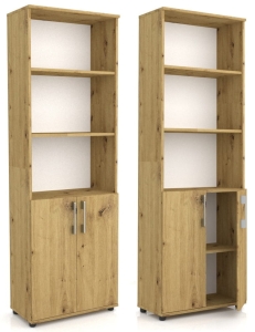 Regał biurowy na segregatory i książki M II 2D dąb artisan 60 x 40 cm