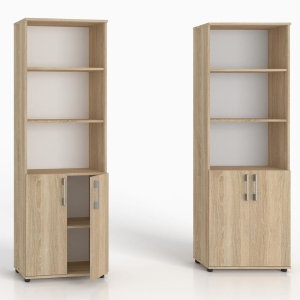Regał biurowy na segregatory i książki M II 2D dąb sonoma 80 x 32 cm