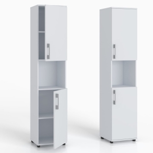 Regał biurowy na książki Szafa z półką otwartą M 2D biały 40 x 32 cm