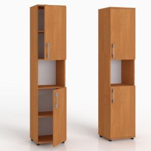 Regał biurowy na książki Szafa z półką otwartą M 2D olcha 40 x 32 cm