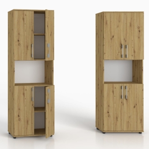 Regał biurowy na książki Szafa z półką otwartą M 4D dąb artisan 60 x 40 cm