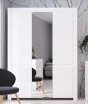 Szafa z lustrem 5d, biały połysk, kolekcja Lingo