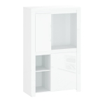 Regał niski 2d, biały połysk, kolekcja Lingo