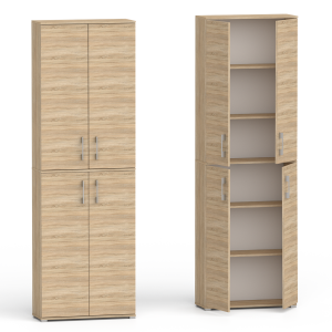 Regał Szafa biurowa na dokumenty RELIC 4D dąb sonoma 215 x 60 x 32 cm